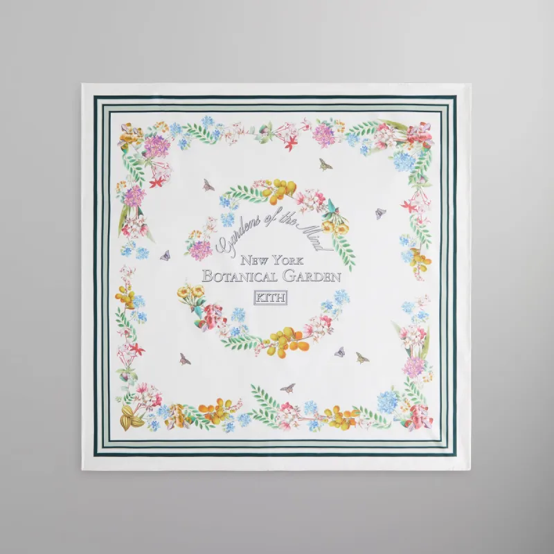 Kith for New York Botanical Garden Printed Silk Scarf - White sold by Kith