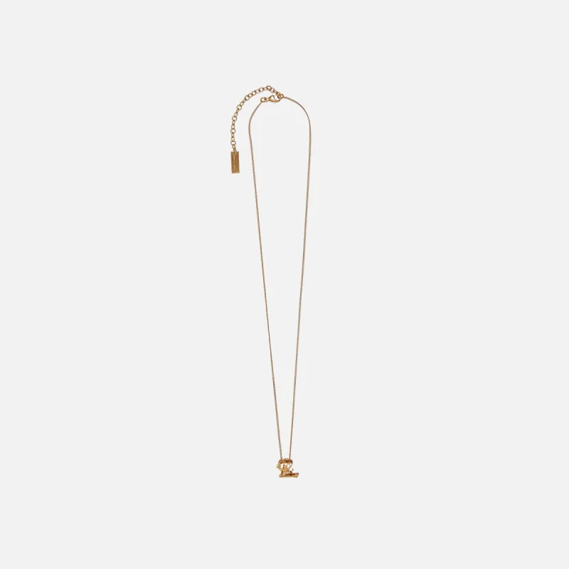 Saint Laurent YSL Twist Charm Necklace - Gold sold by Kith