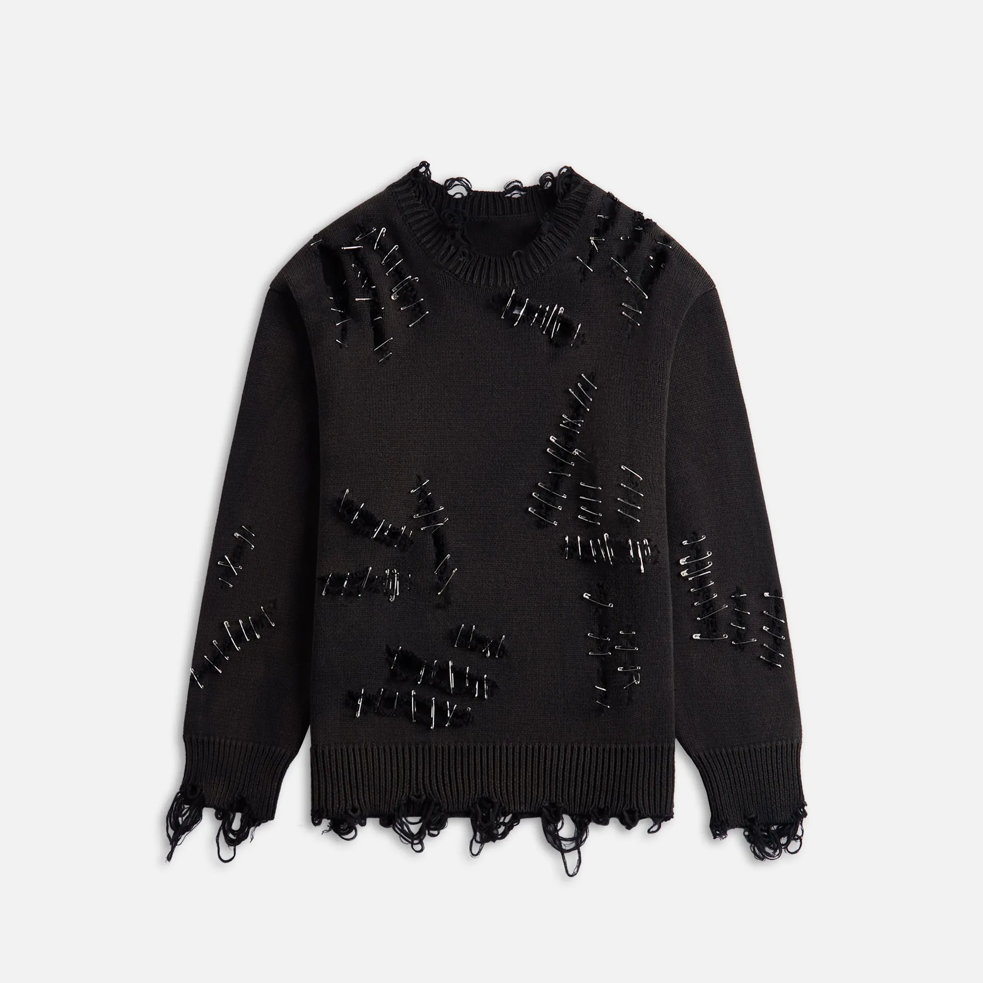 R-13 Slashed Boyfriend Sweater - Black sold by Kith