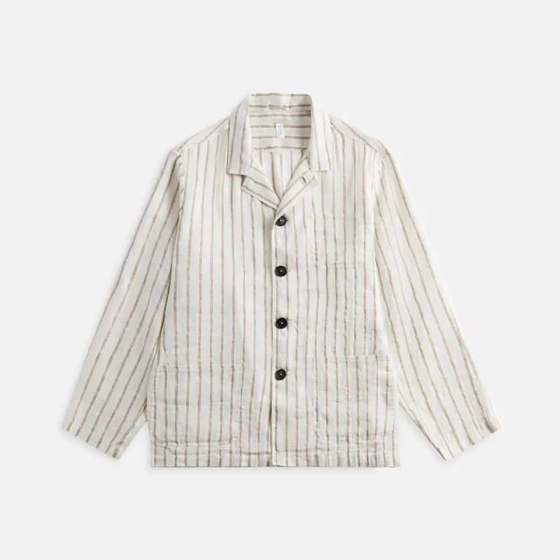 Massimo Alba Florida Cotton Linen Shirt Jacket - Summer Sand sold by Kith