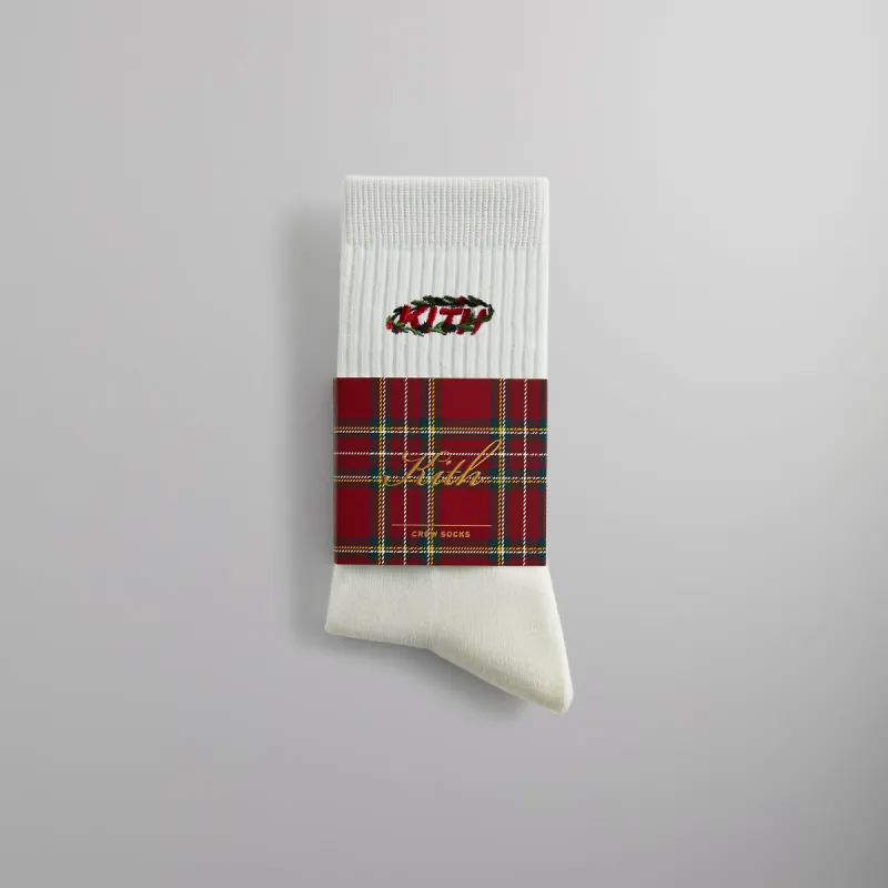 Kithmas Wreath Socks - White sold by Kith