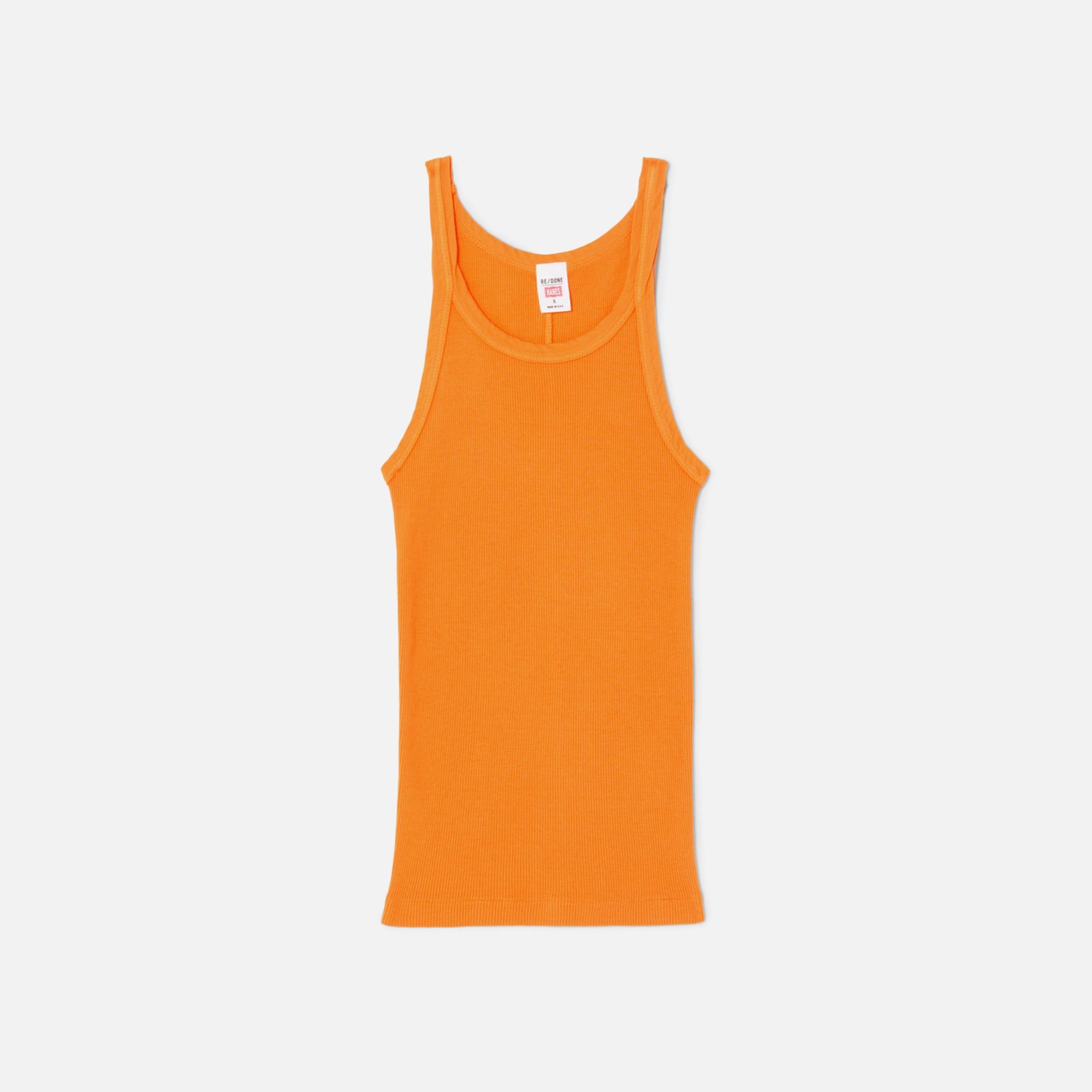 ReDone Ribbed Tank - Orange sold by Kith