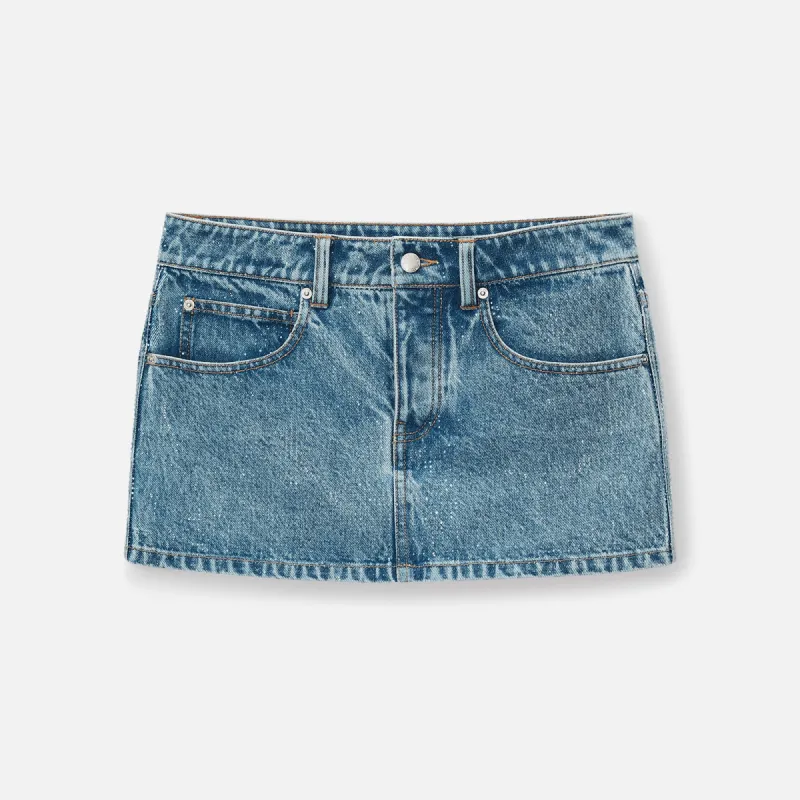 Alexander Wang Mini Skirt All-Over Hotfix - Indigo sold by Kith