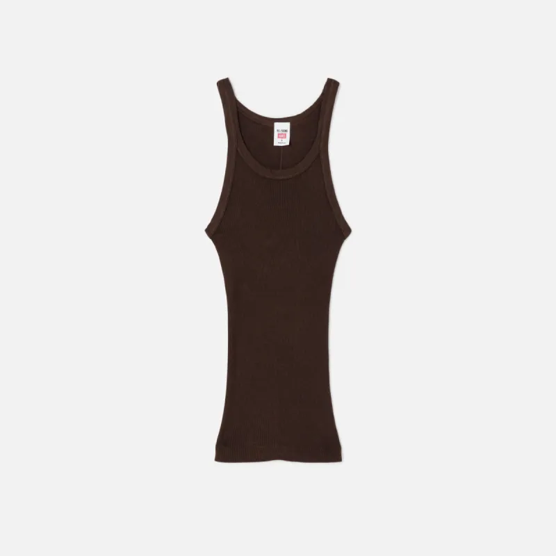 Re/Done Ribbed Tank - Cocoa sold by Kith