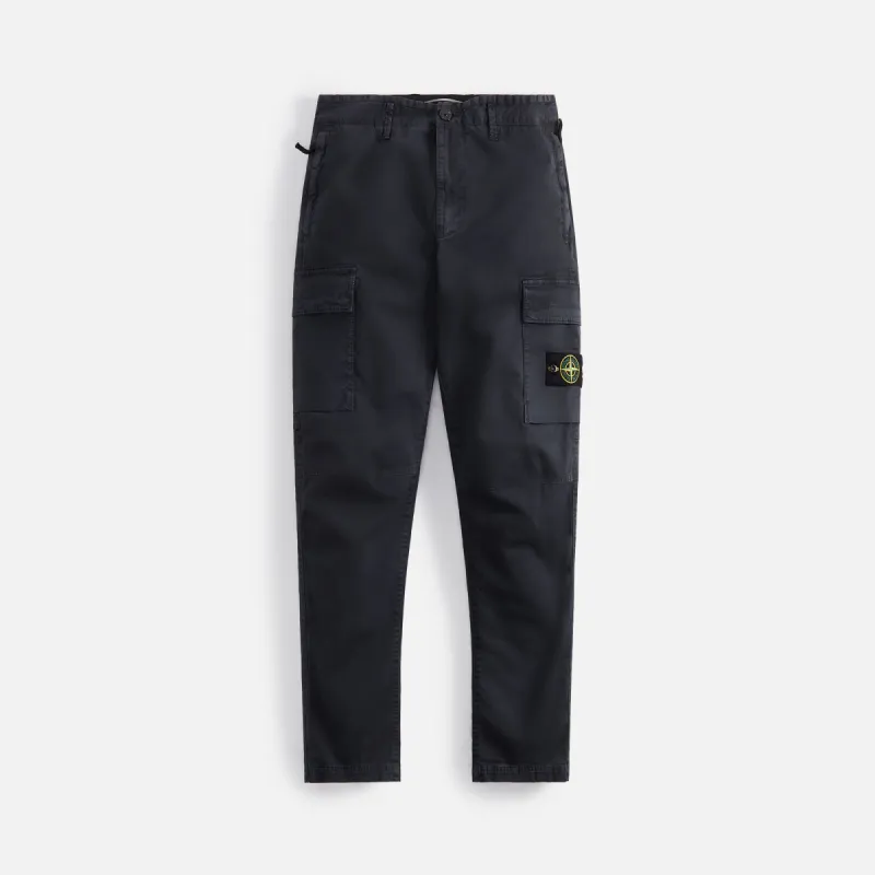 Stone Island Stretch Broken Twill Garment Dyed Cargo Pant - Charcoal sold by Kith