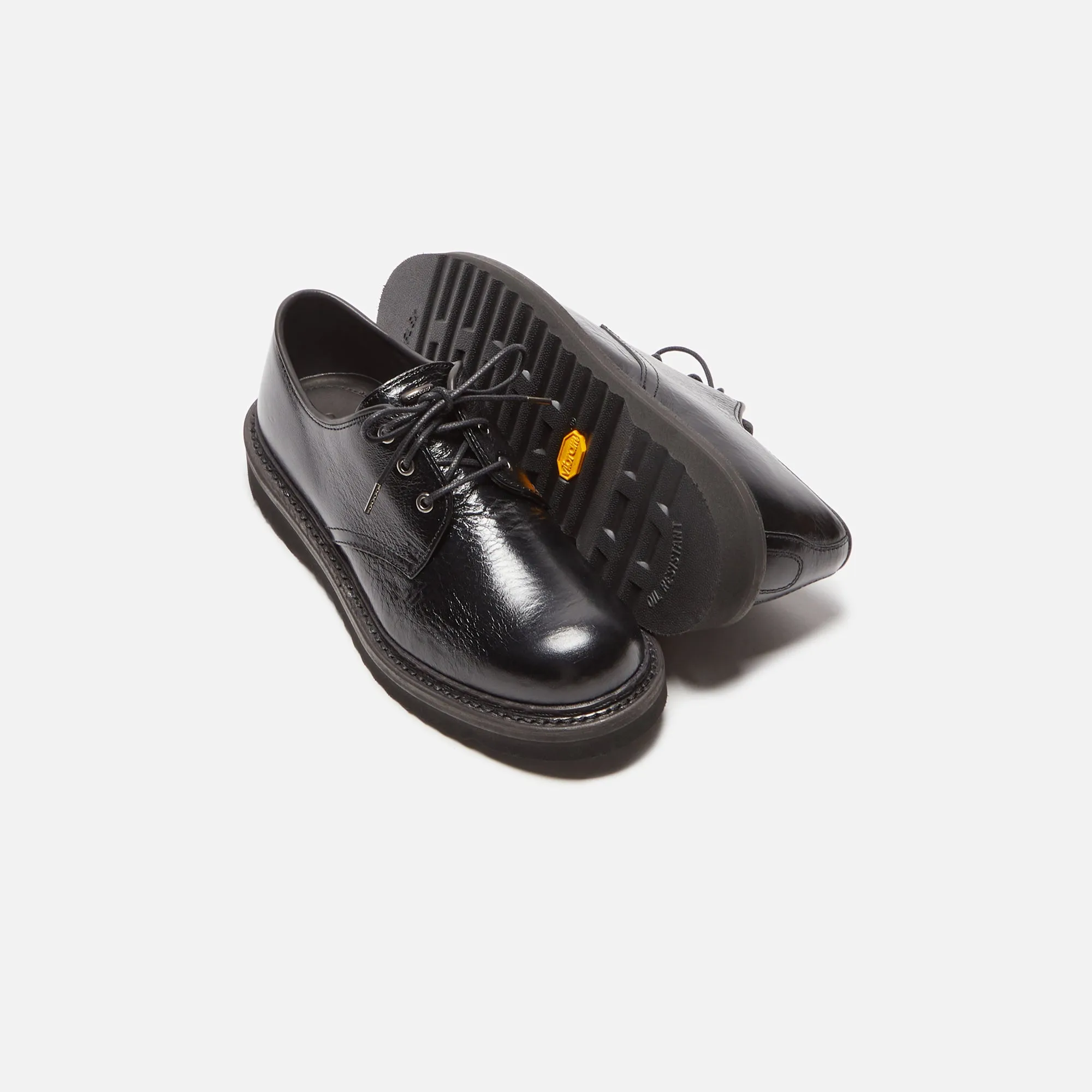 【OUR LEGACY】TRAMPLER SHOE 42 Our Legacy - Trampler Shoe Fractured Black Leather