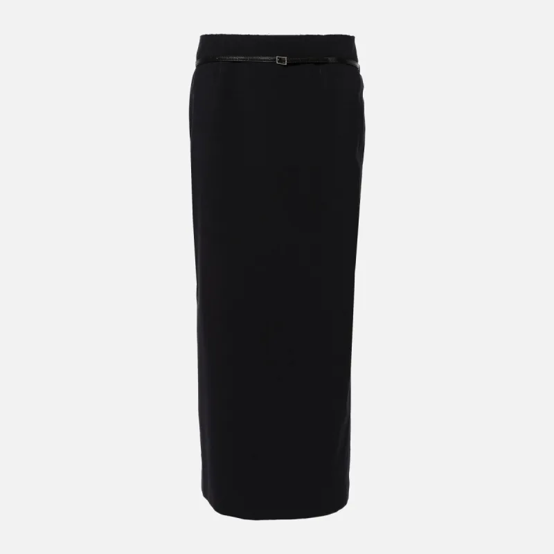 16Arlington Delta Maxi Skirt With Leather Belt - Ink sold by Kith