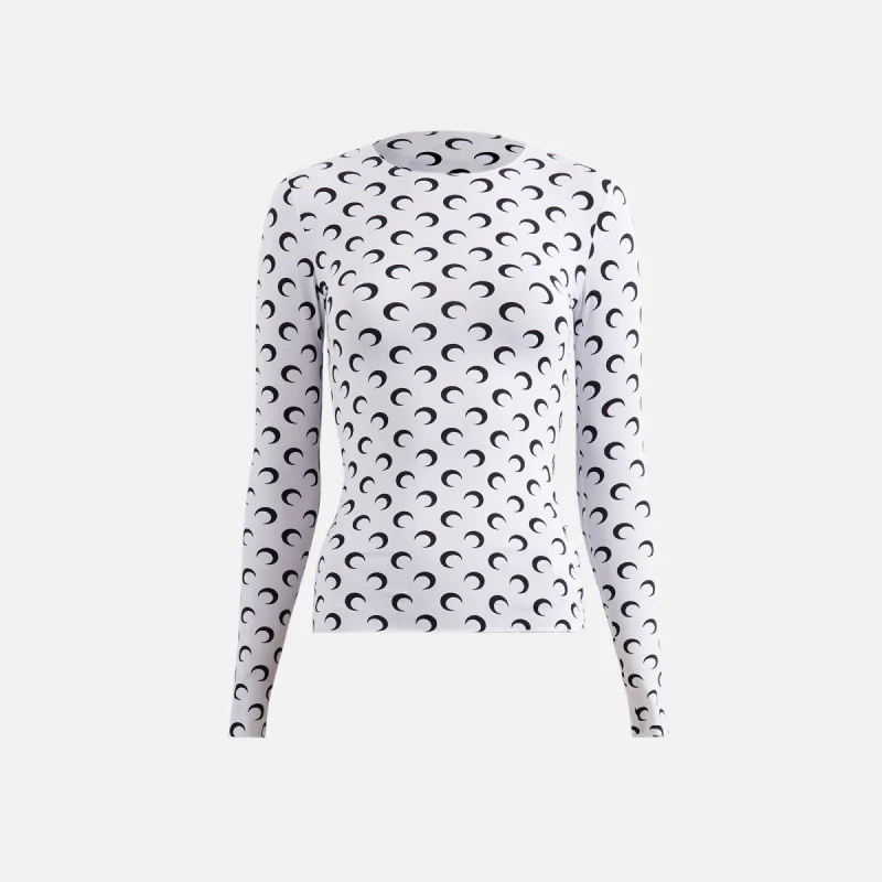 Marine Serre Moon Printed Jersey Second Skin Top - White sold by Kith