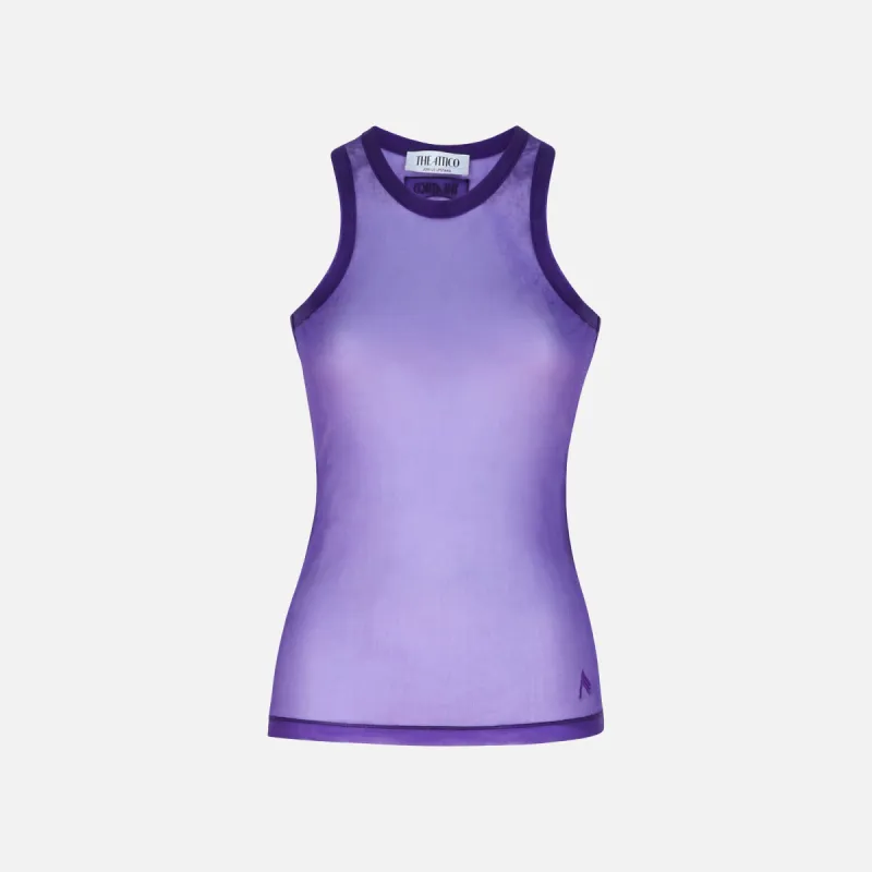 The Attico Nylon Tank Top - Purple sold by Kith