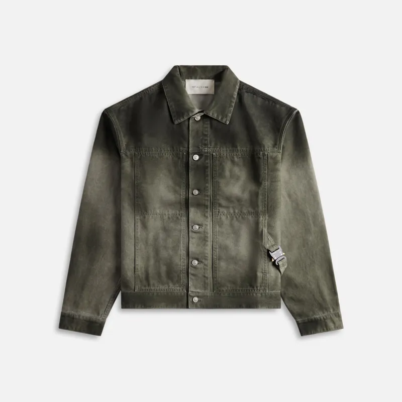 1017 ALYX 9SM Overdyed Canvas Buckle Jacket - Treated Dark Green made by Kith