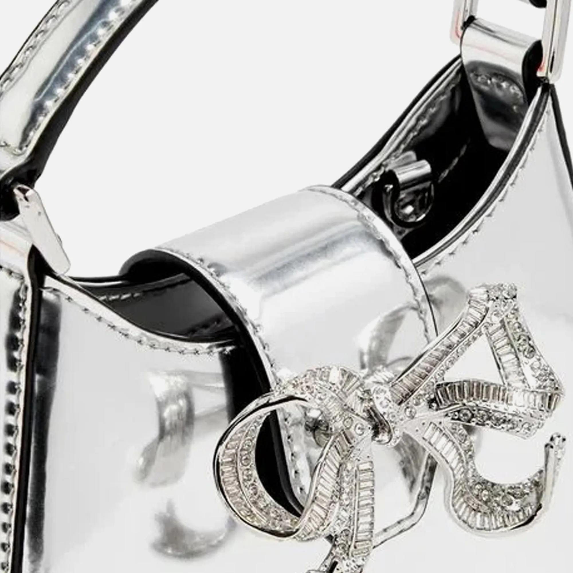 Self-Portrait Curved Bow Micro Bag - Silver sold by Kith product image thumbnail 2