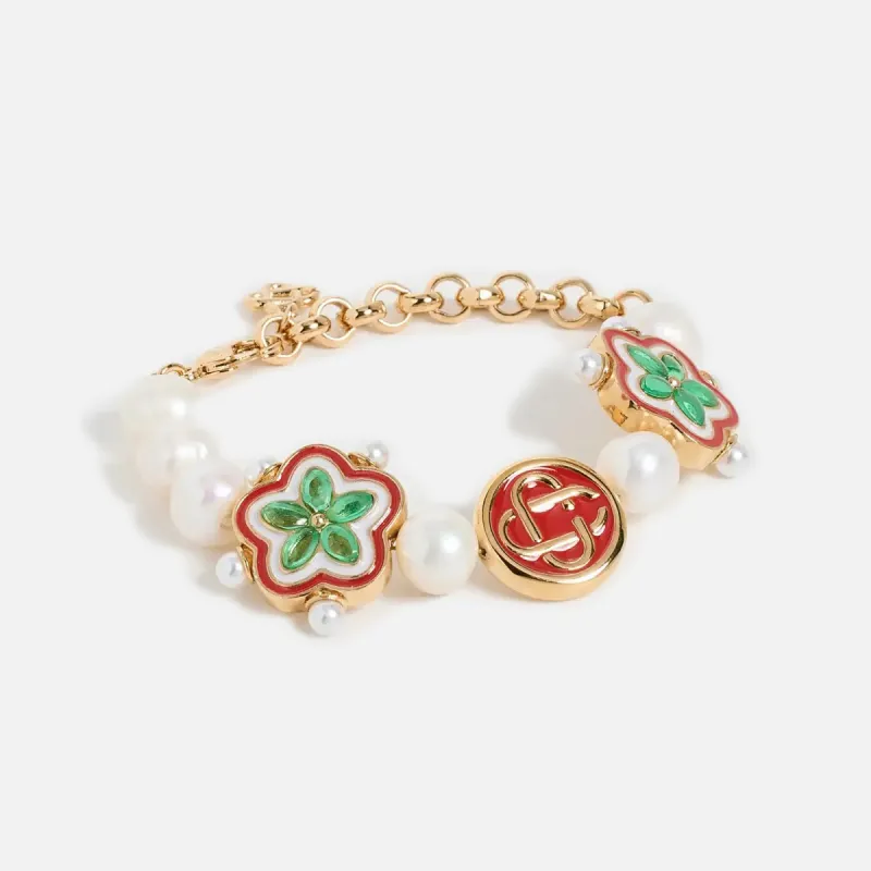 Casablanca Gradient Flower Bracelet - Pearl / Multi Gold sold by Kith