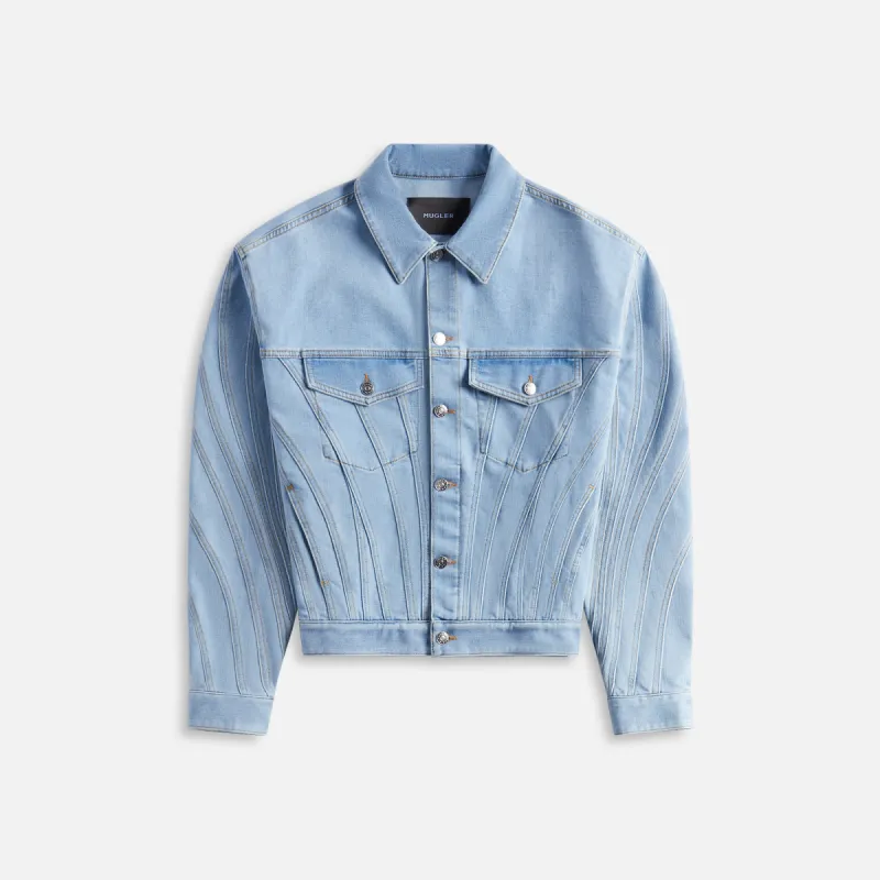 Mugler Denim Jacket - Light Blue sold by Kith