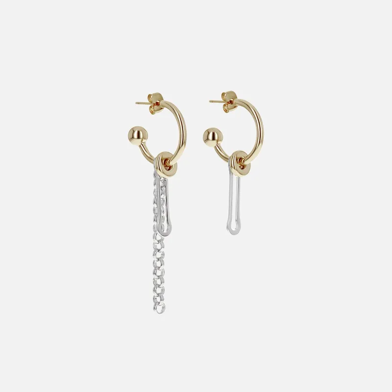 Justine Clenquet Mara Earrings - Gold / Palladium sold by Kith