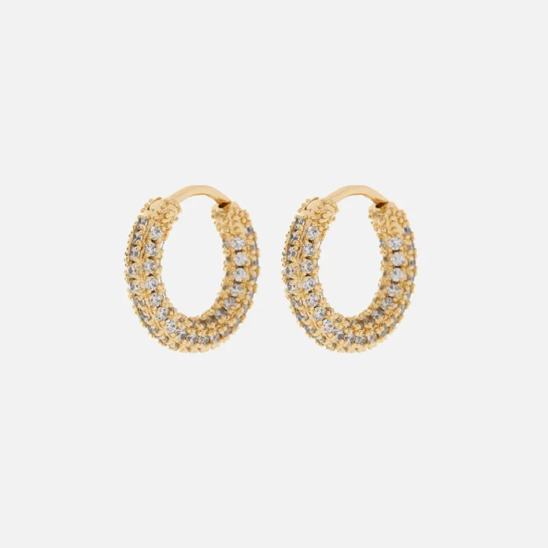 Luv AJ Pave Amalfi Huggies - Gold sold by Kith