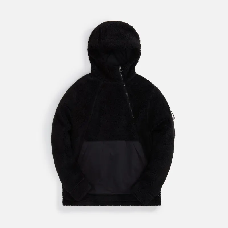 Maharishi Asymmetric Hooded Pullover - Black sold by Kith
