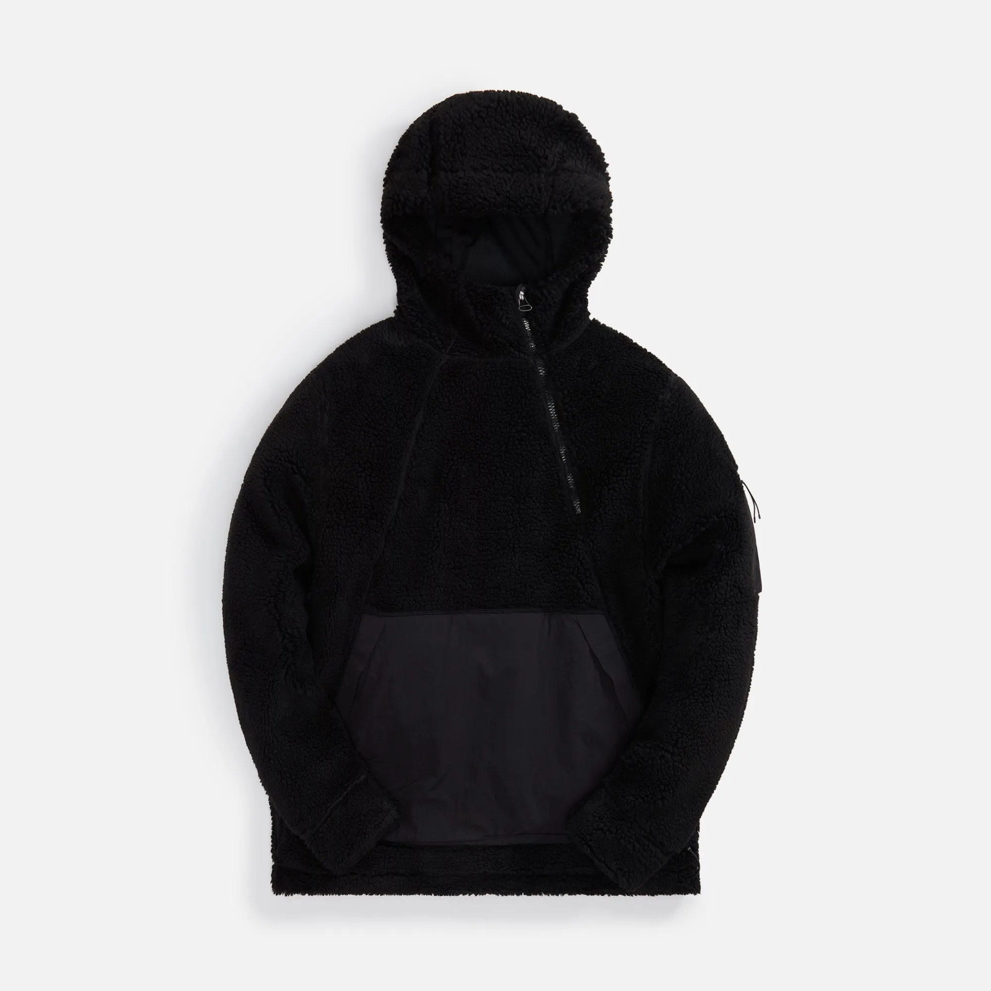 MAHARISHI ASYM FLEECE HOODED PULLOVER Maharishi Men\u0027s Asym Zipped Hooded Fleece Jacket Black | 4578-BLK