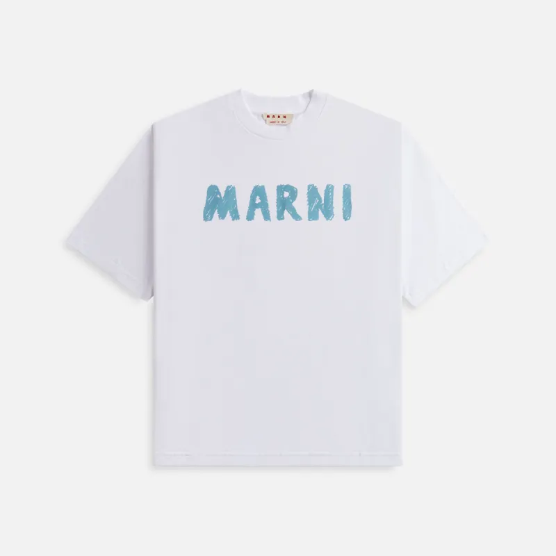 Marni Printed Pop Fields Logo Lily - White | Parallel