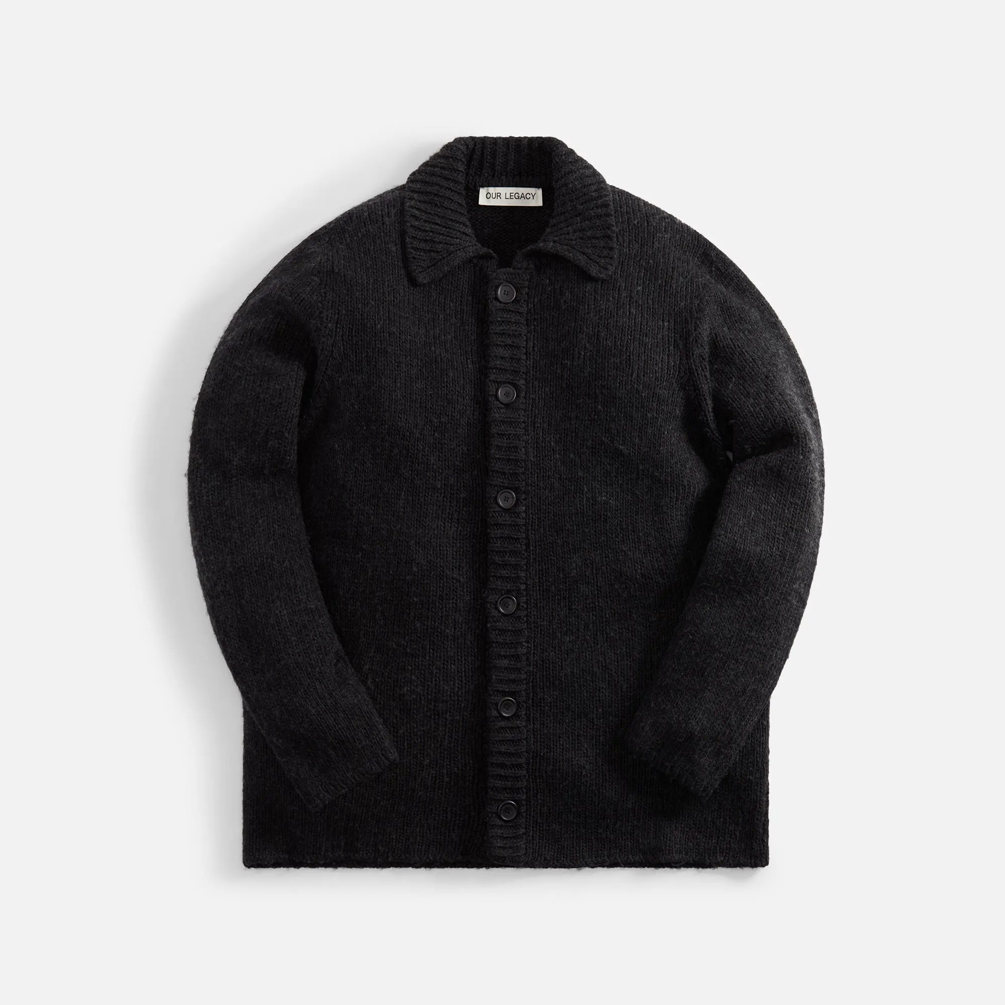 Our Legacy Big Cardigan - Shadow Black Funky Acrylic sold by Kith