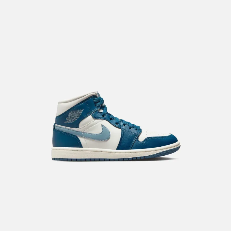 Nike WMNS Air Jordan 1 Mid - Sky J French / Blue / Ozone Blue / Sail sold by Kith