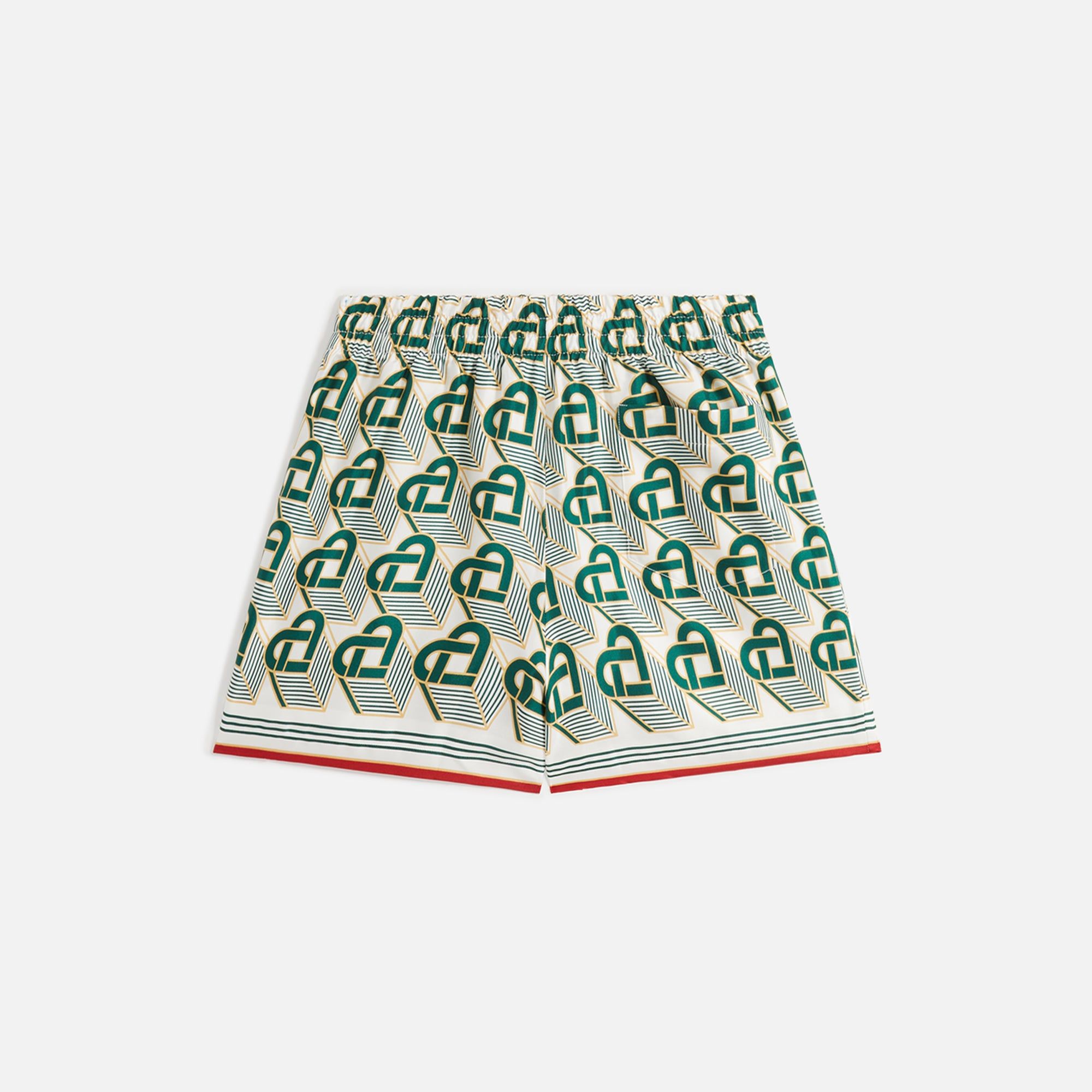Casablanca Printed Silk Shorts - Monogram Green sold by Kith product image thumbnail 2