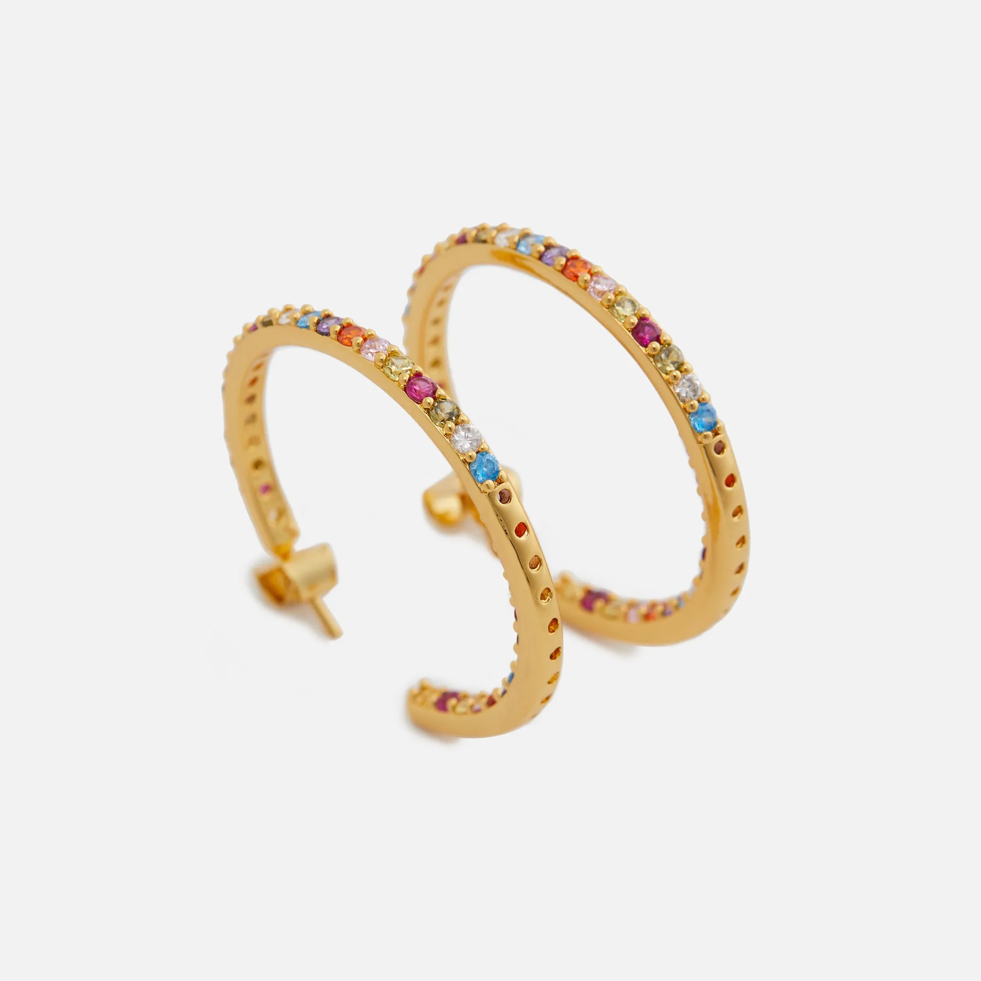 Crystal Haze Block Hoops - Light Multi sold by Kith