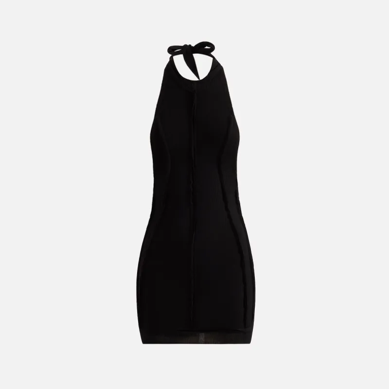 Sami Miro Vintage Open Seam Low Back Halter Dress - Black made by Kith