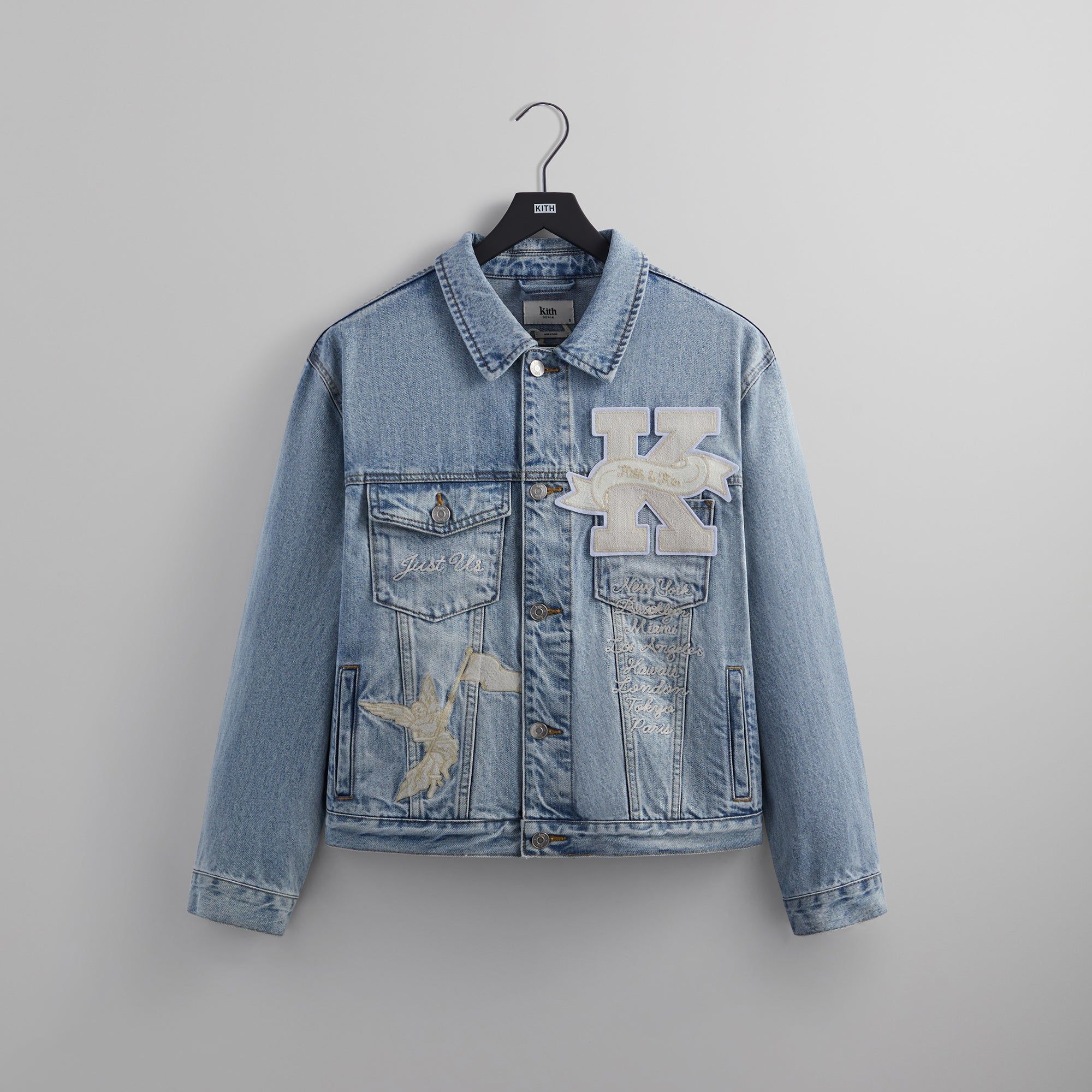 Kith Embroidered Centre Denim Jacket - Light Indigo sold by Kith