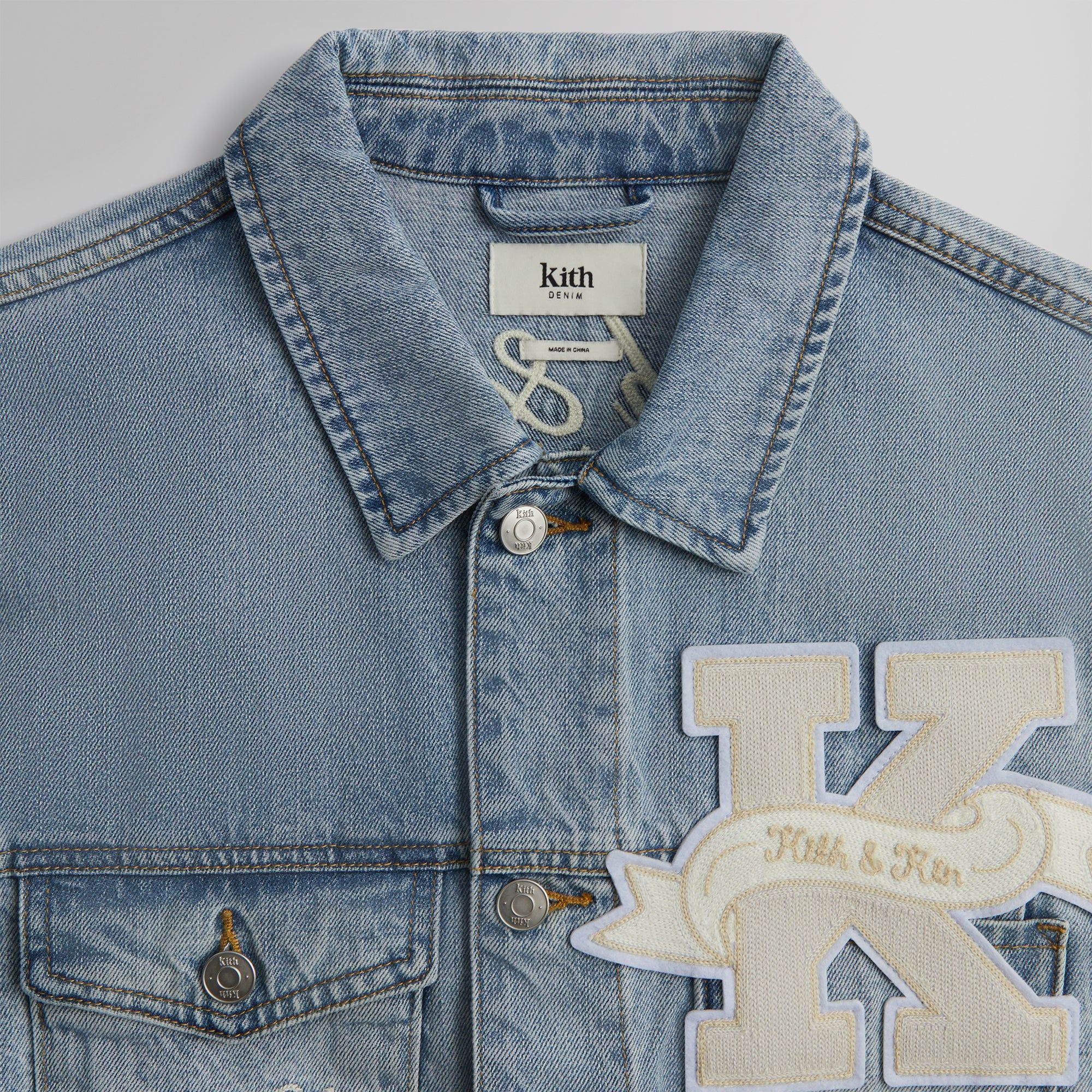 Kith Embroidered Centre Denim Jacket - Light Indigo sold by Kith product image thumbnail 3