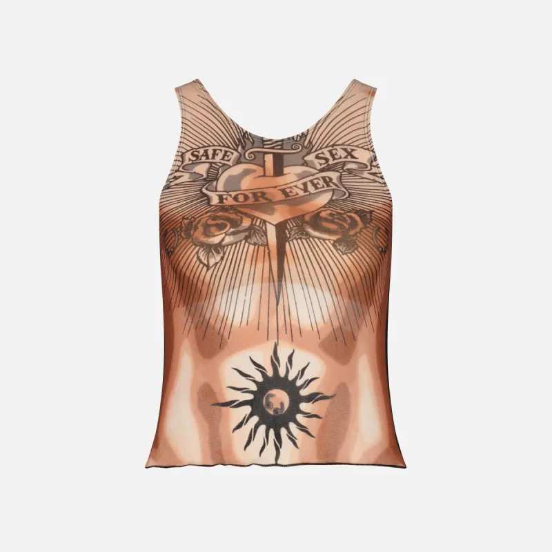 Jean Paul Gaultier Tank Top - Safe Sex Tattoo sold by Kith