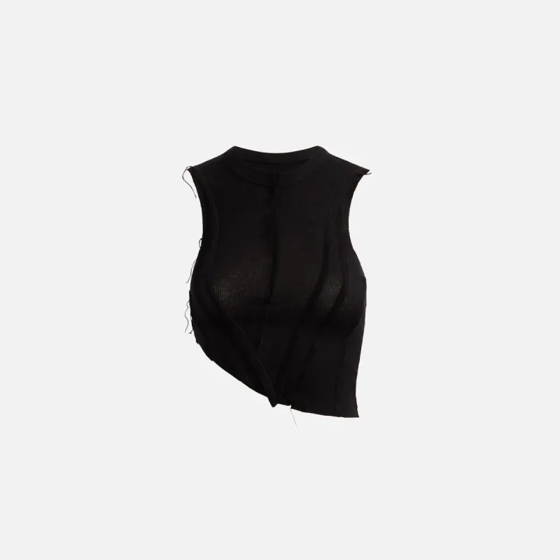 Sami Miro Vintage Asymmetric Sleeveless Top - Black sold by Kith
