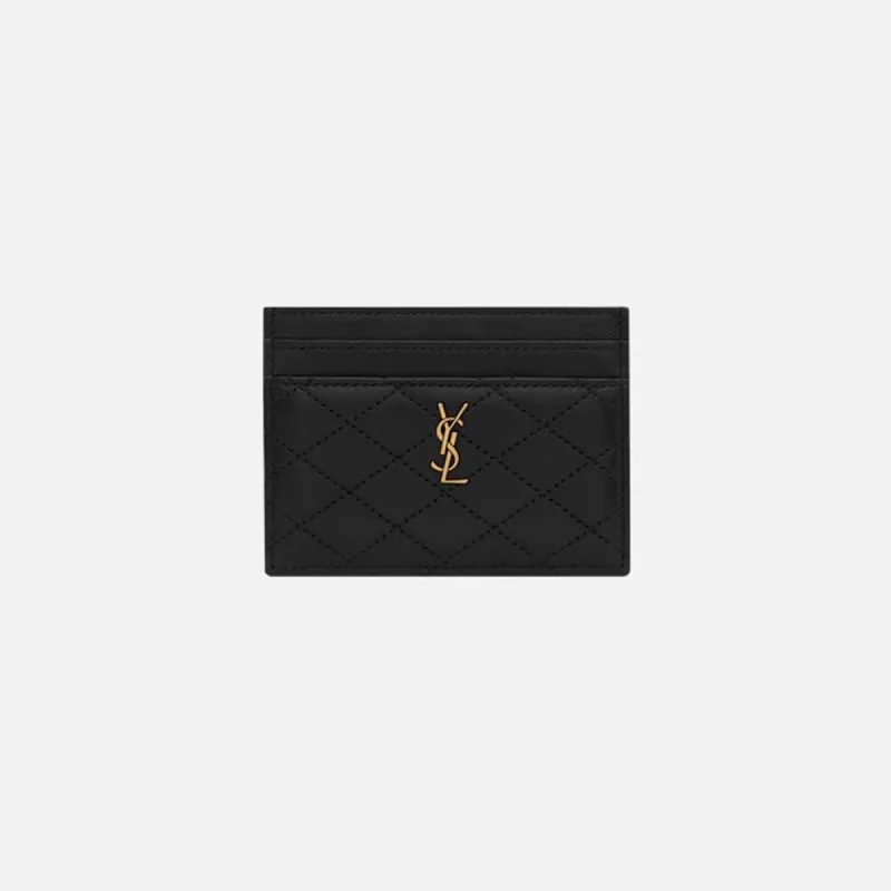 Saint Laurent YSL Chevron Card Holder - Noir sold by Kith