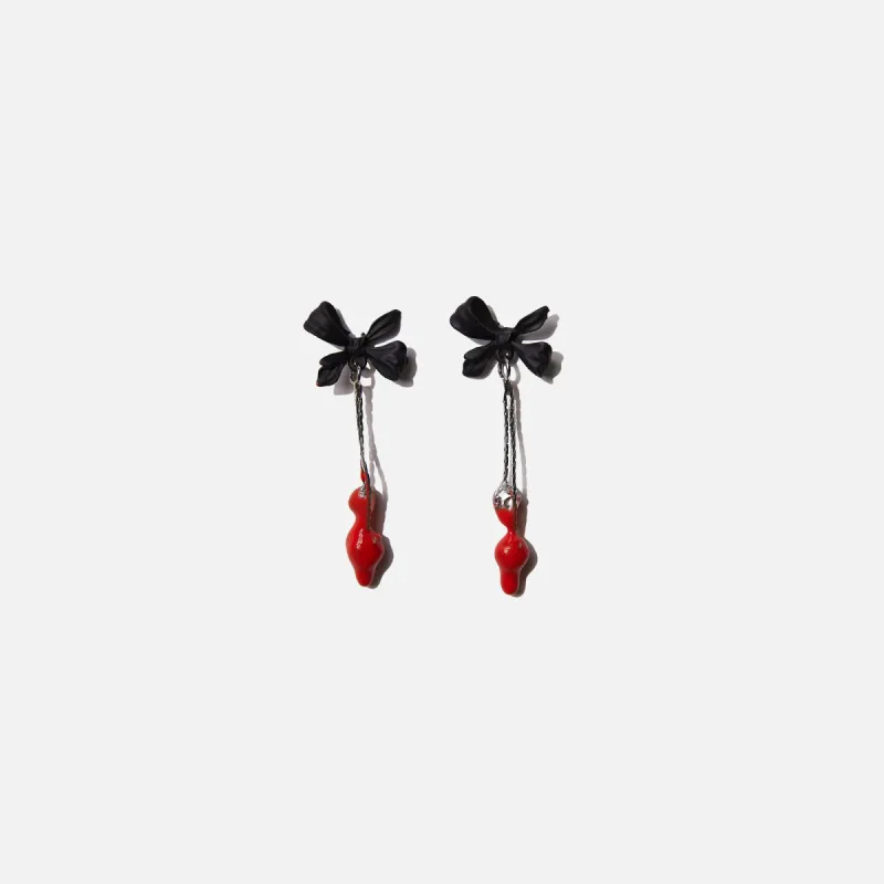 Ottolinger Dipped Ribbon Earrings - Black / Red made by Ottolinger