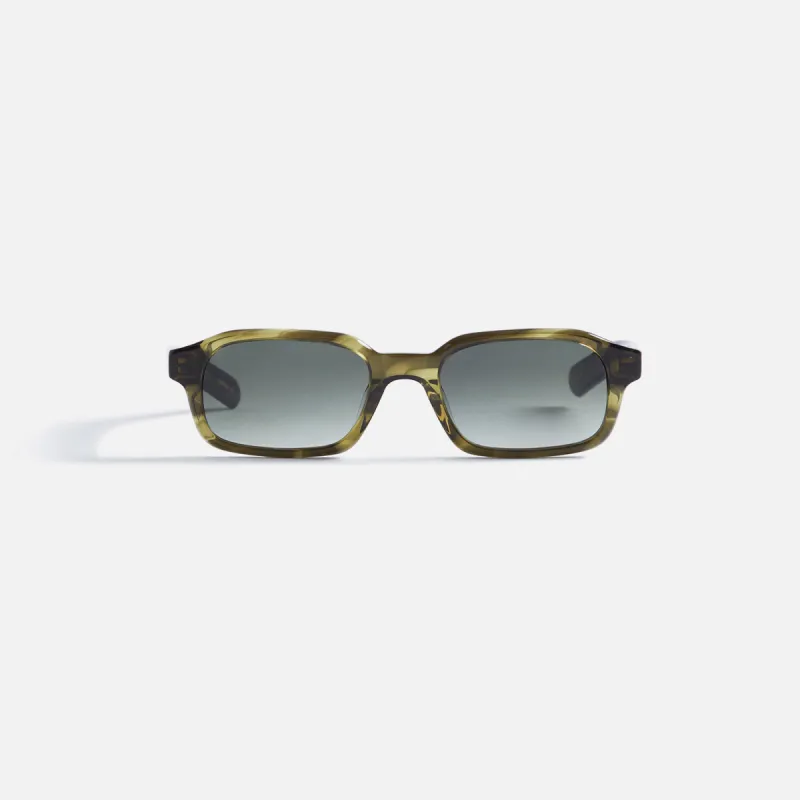 Flatlist Hanky Sunglasses - Olive Horn / Olive Gradient Lens sold by Kith