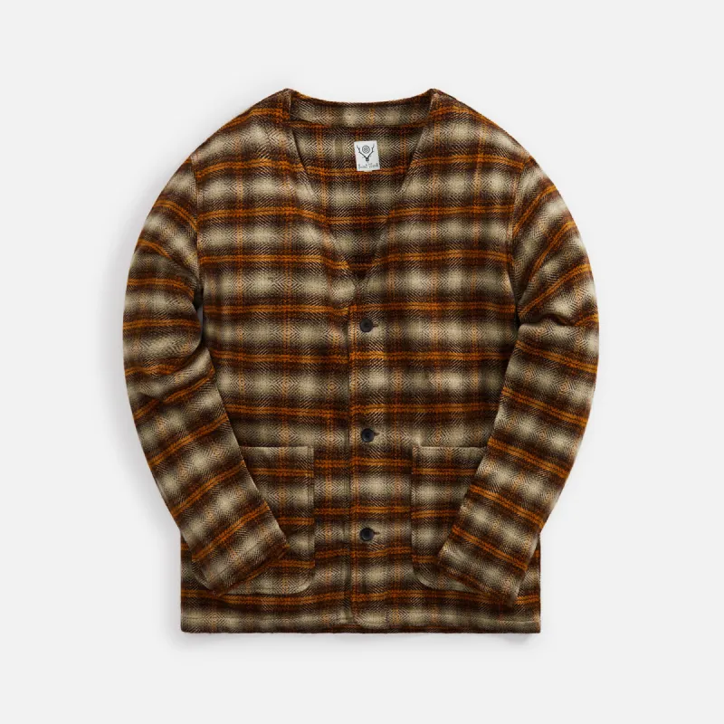 South2 West8 V Neck Jacket - Yellow made by Kith