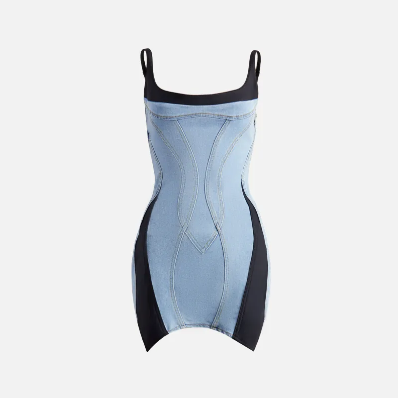 Mugler Denim Mini Dress - Light Blue sold by Kith