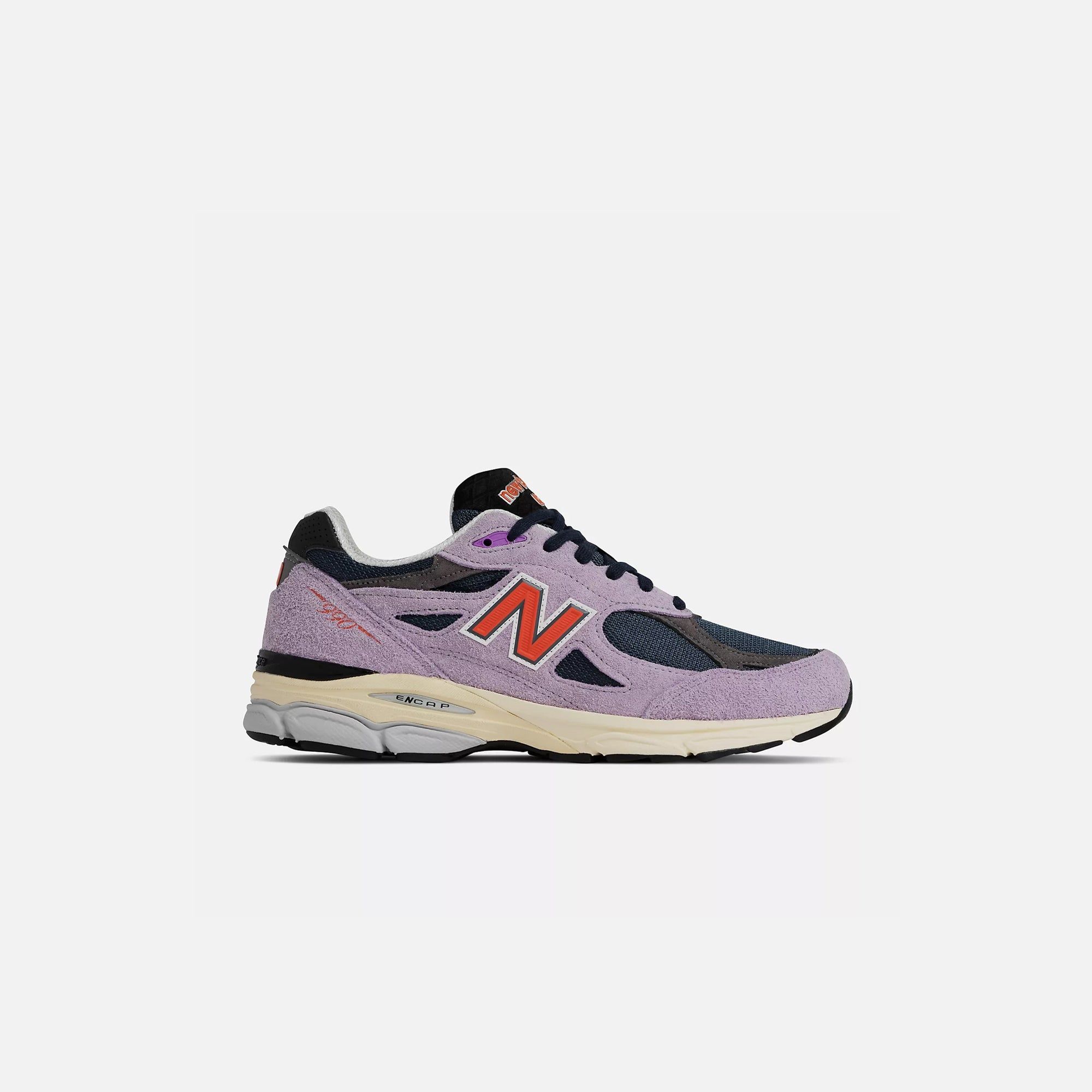 New Balance Made in USA 990 v3 - Lilac / Grey / Red sold by Kith