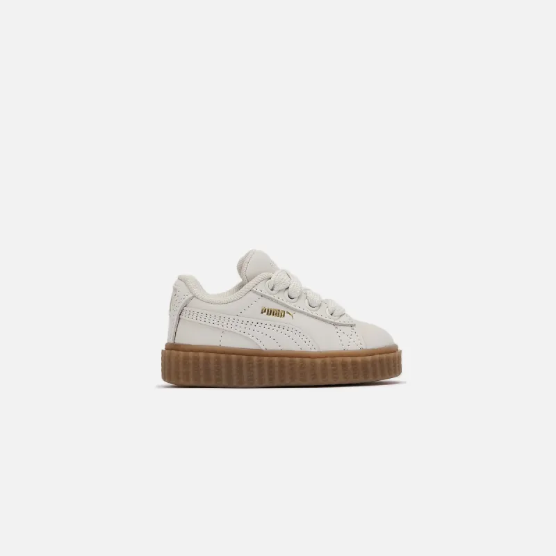 Puma x FENTY TD Creeper Phatty - Nubuck Warm White / Puma Gold / Gum sold by Kith