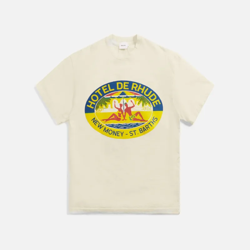 Rhude Hotel De Rhude Tee - Vintage White sold by Kith