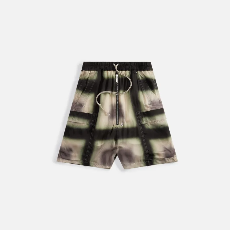 Rick Owens Cargo Bela Shorts - Black Plaid sold by Kith