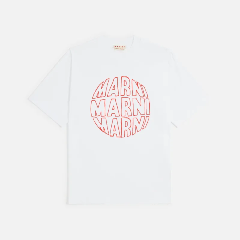 Marni Circular Logo Tee - Lily White sold by Kith