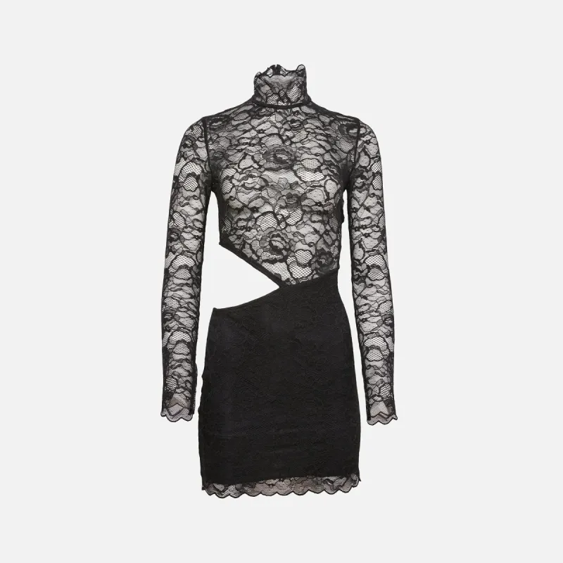 Fleur du Mal Lace Cutout Mini Dress - Black sold by Kith