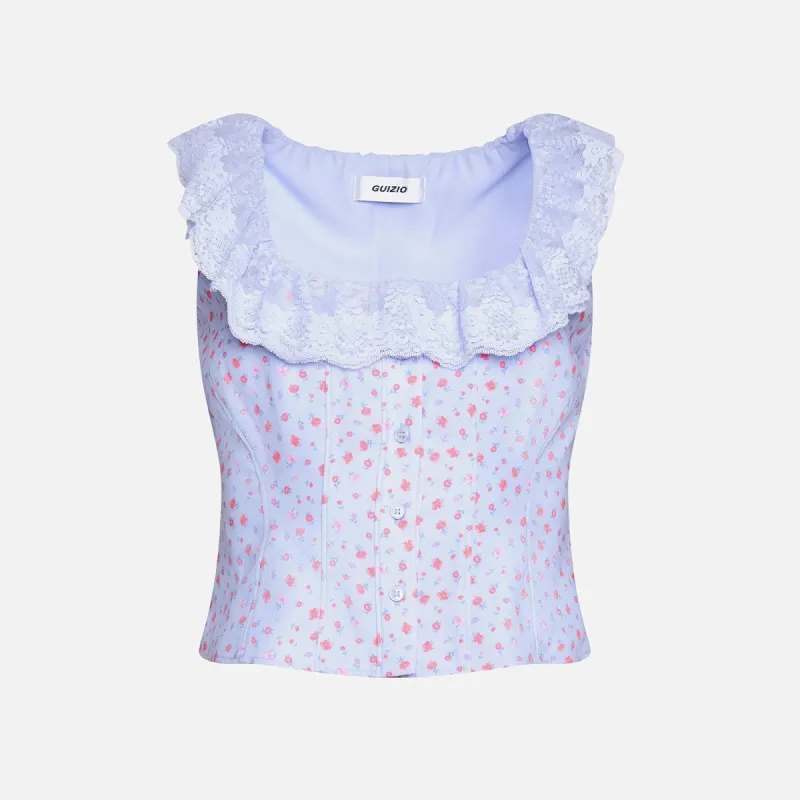 GUIZIO Paloma Lace Top - Wildflower sold by Kith