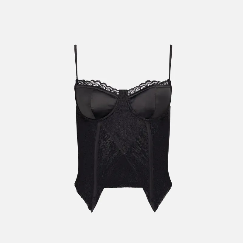 GUIZIO Montesano Lace Corset - Black sold by Kith