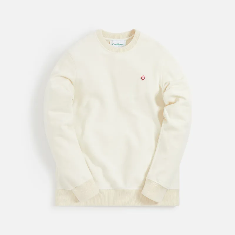 Casablanca Cashmere Crew Sweatshirt - Cream sold by Kith