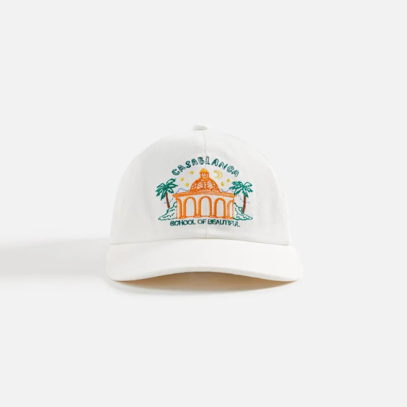 Casablanca School of Beautiful Embroidered Cap - White sold by Kith