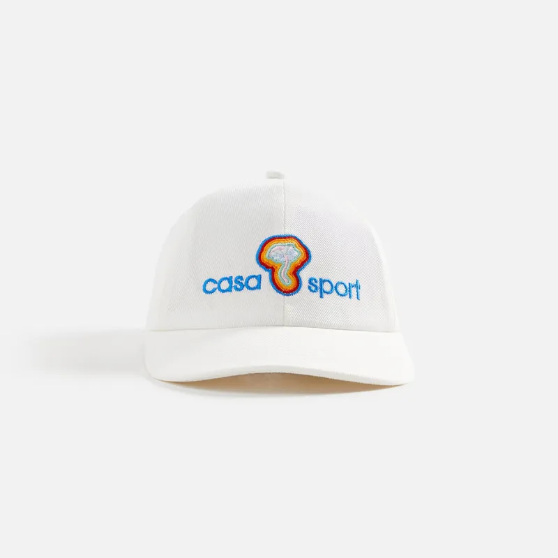 Casablanca Mind Vibrations Embroidered Cap - White sold by Kith