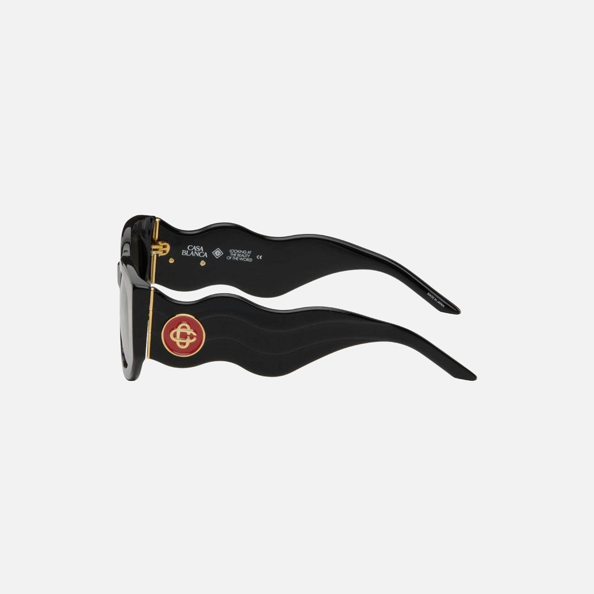 Casablanca Acetate & Metal Oval Wave Sunglasses - Black sold by Kith product image thumbnail 2