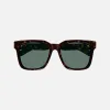 Gucci Acetate Square Frame Sunglasses - Dark Havana / Classic Logo sold by Kith