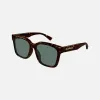 Gucci Acetate Square Frame Sunglasses - Dark Havana / Classic Logo sold by Kith